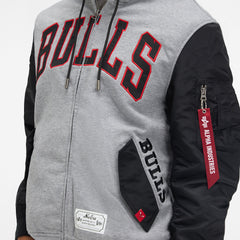 Alpha Industries x New York Knicks Gray MA-1 Full Zip Fleece Jacket