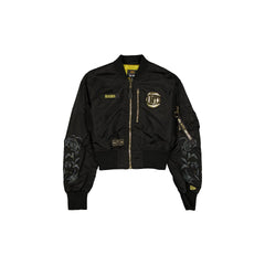Alpha Industries x New York Knicks Black and Gold Women's Cropped L-2B Bomber Jacket
