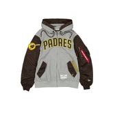 Alpha Industries x San Diego Padres Gray MA-1 Full Zip Fleece Jacket