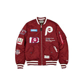 Alpha Industries x Philadelphia Phillies Cooperstown Maroon MA-1 Bomber Jacket