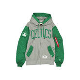 Alpha Industries x Boston Celtics Gray MA-1 Full Zip Fleece Jacket