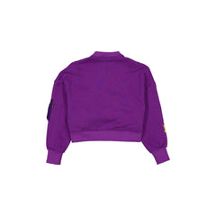 Alpha Industries x Los Angeles Lakers Purple Women's Full Zip Cropped Fleece Jacket
