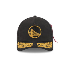 Alpha Industries x Golden State Warriors Black 9FORTY M-Crown A-Frame Snapback Hat