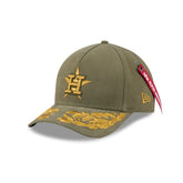Alpha Industries x Houston Astros Olive Green 9FORTY M-Crown A-Frame Snapback Hat