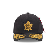 Alpha Industries x Toronto Maple Leafs Black 9FORTY M-Crown A-Frame Snapback Hat