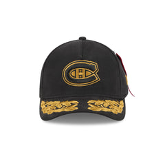 Alpha Industries x Montreal Canadiens Black 9FORTY M-Crown A-Frame Snapback Hat
