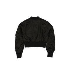 Alpha Industries x Seattle Mariners Black and Gold Women's Cropped L-2B Bomber Jacket