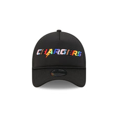 Los Angeles Chargers Rainbow Wordmark 9FORTY A-Frame Trucker Hat