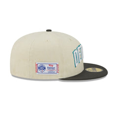 Detroit Pistons 2025 City Edition Chrome White Corduroy 59FIFTY Fitted Hat