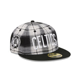 Boston Celtics Grunge Plaid Retro Crown 59FIFTY Fitted Hat