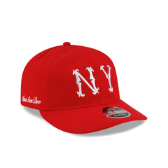 Aim�� Leon Dore New York Highlanders Front Door Red Retro Crown 9FIFTY Strapback Hat