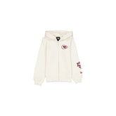 Kansas City Chiefs Girls Chrome White Full-Zip Hoodie