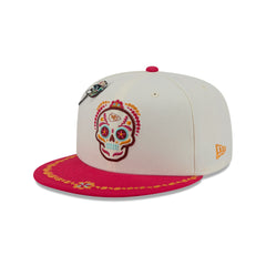 Kansas City Chiefs Day of the Dead Chrome White 59FIFTY Fitted Hat