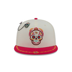 Kansas City Chiefs Day of the Dead Chrome White 59FIFTY Fitted Hat