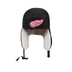 Alpha Industries x Detroit Red Wings Black Puffer Trapper Hat