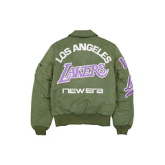 Alpha Industries x Los Angeles Lakers Hardwood Classic Sage Green MA-1 Flight Jacket