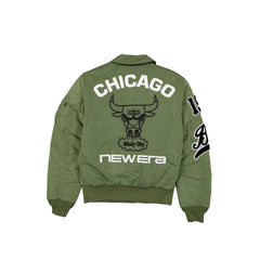 Alpha Industries x Chicago Bulls Hardwood Classic Sage Green MA-1 Flight Jacket