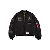 Alpha Industries x Dallas Cowboys Black 2-in-1 MA-1 Flight Jacket + Vest