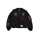 Alpha Industries x Chicago Bulls Black 2-in-1 MA-1 Flight Jacket + Vest
