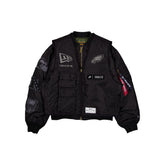 Alpha Industries x Philadelphia Eagles Black 2-in-1 MA-1 Flight Jacket + Vest