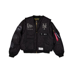 Alpha Industries x New York Mets Black 2-in-1 MA-1 Flight Jacket + Vest