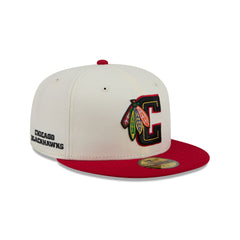 Chicago Blackhawks Deceptor Chrome White 59FIFTY Fitted Hat