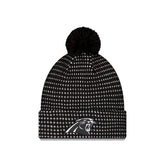Carolina Panthers 2026 Sideline Cold Weather Black Pom Knit Hat