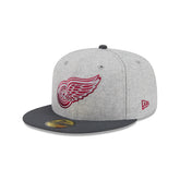 Detroit Red Wings Gray Herringbone 59FIFTY Fitted Hat
