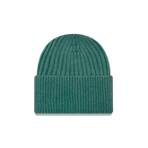 New Era Branded Washed Pine Needle Green Wide Cuff Beanie Hat