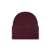New Era Branded Washed Maroon Wide Cuff Beanie Hat