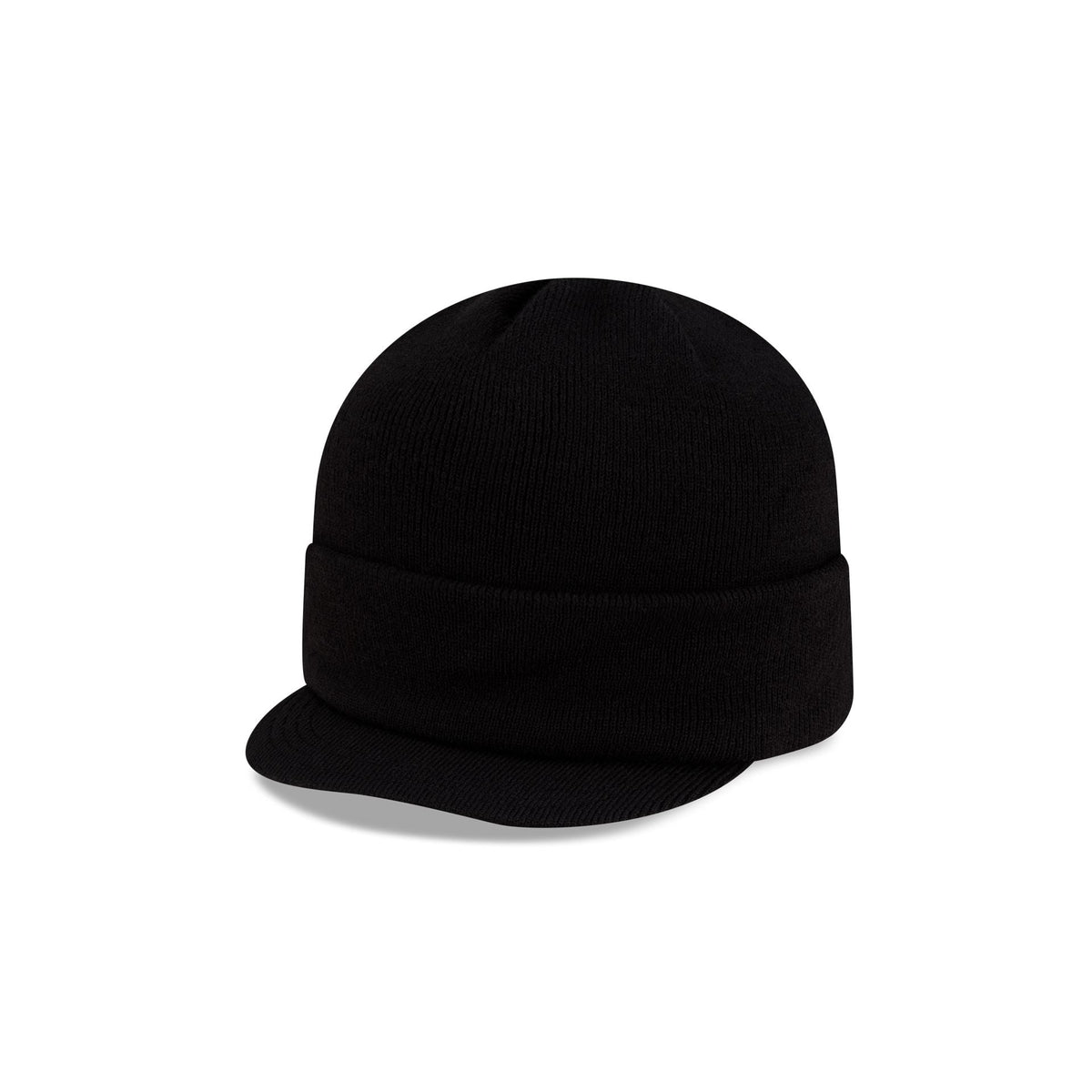 New Era Cap Black Visor Knit Beanie Hat