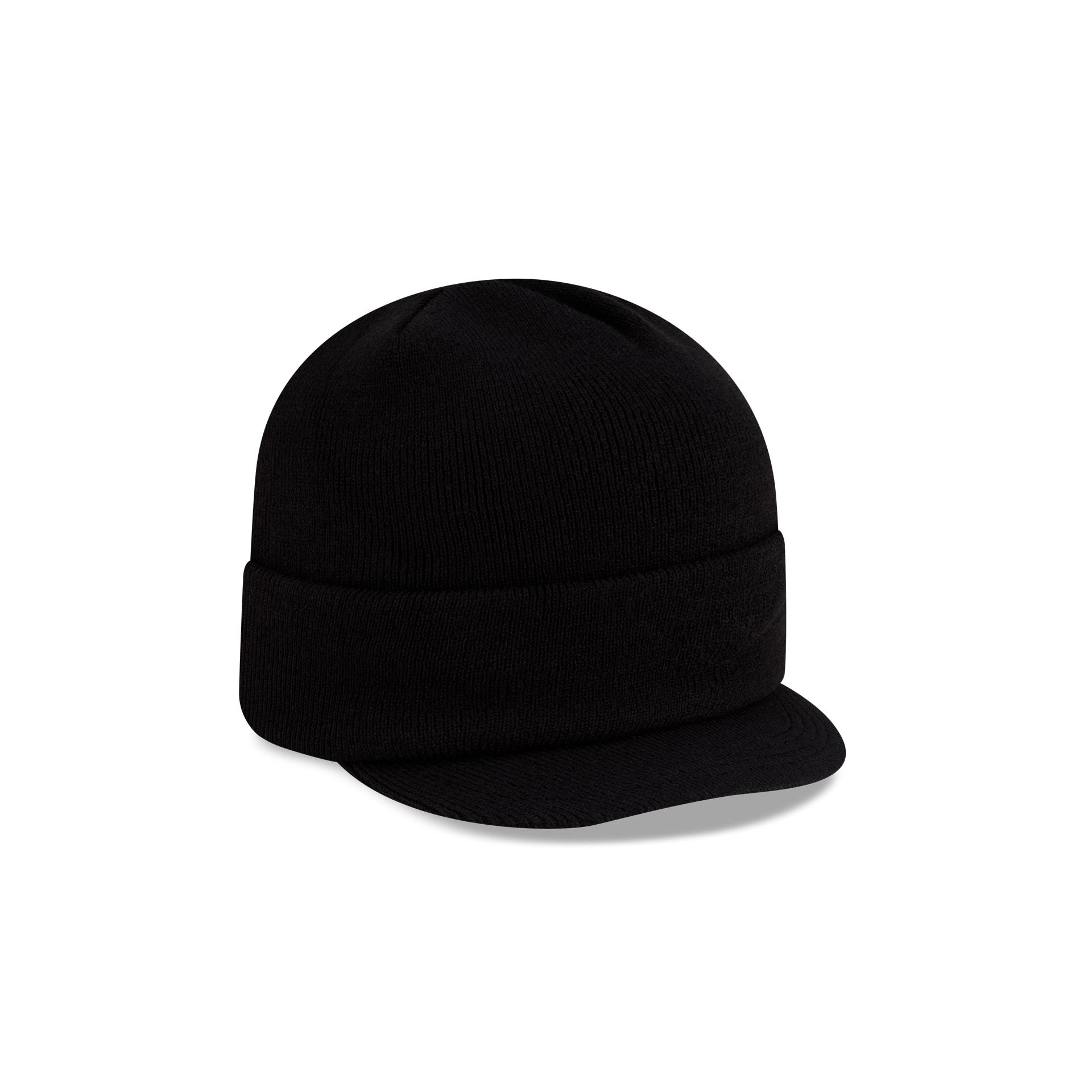 New Era Cap Black Visor Knit Beanie Hat