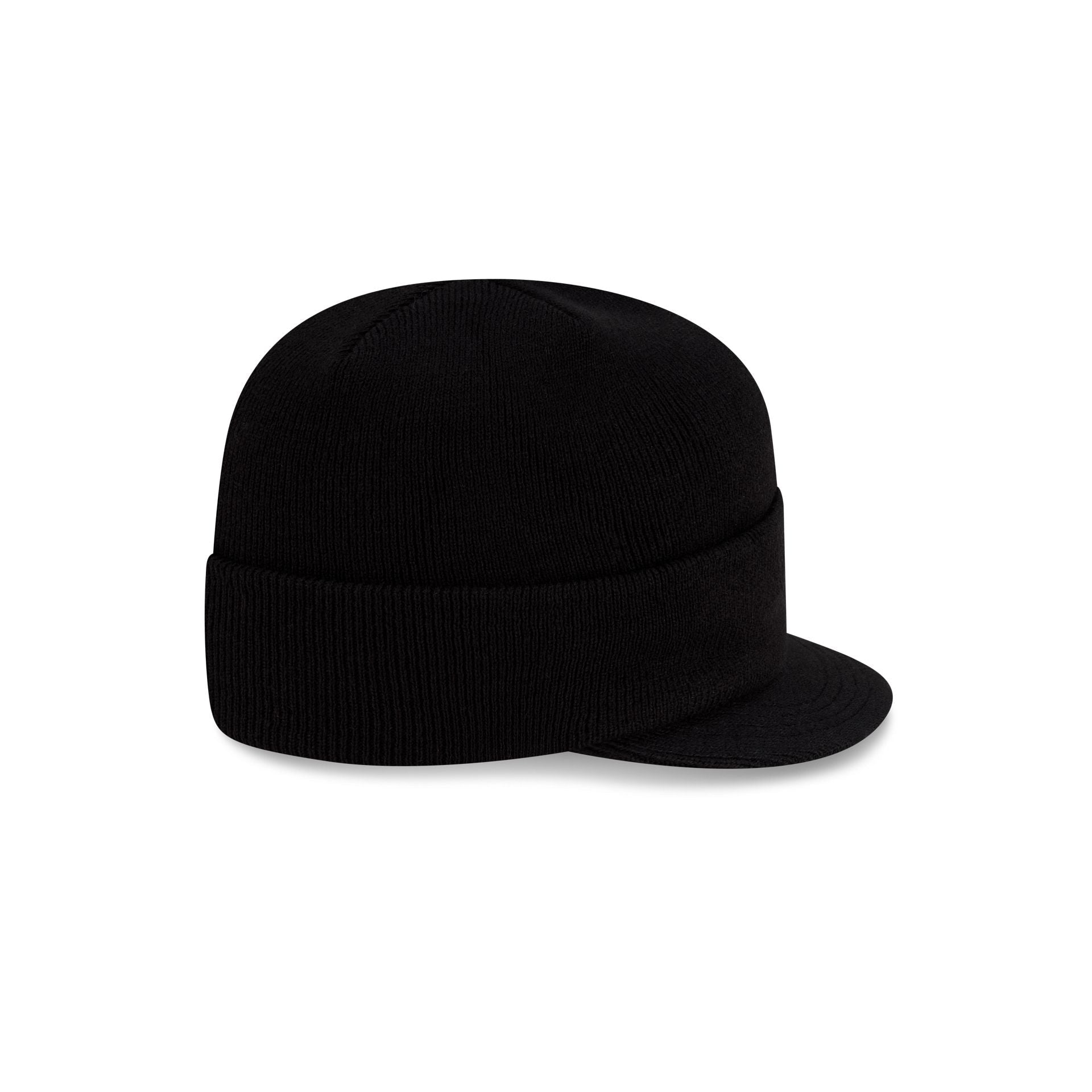 New Era Cap Black Visor Knit Beanie Hat
