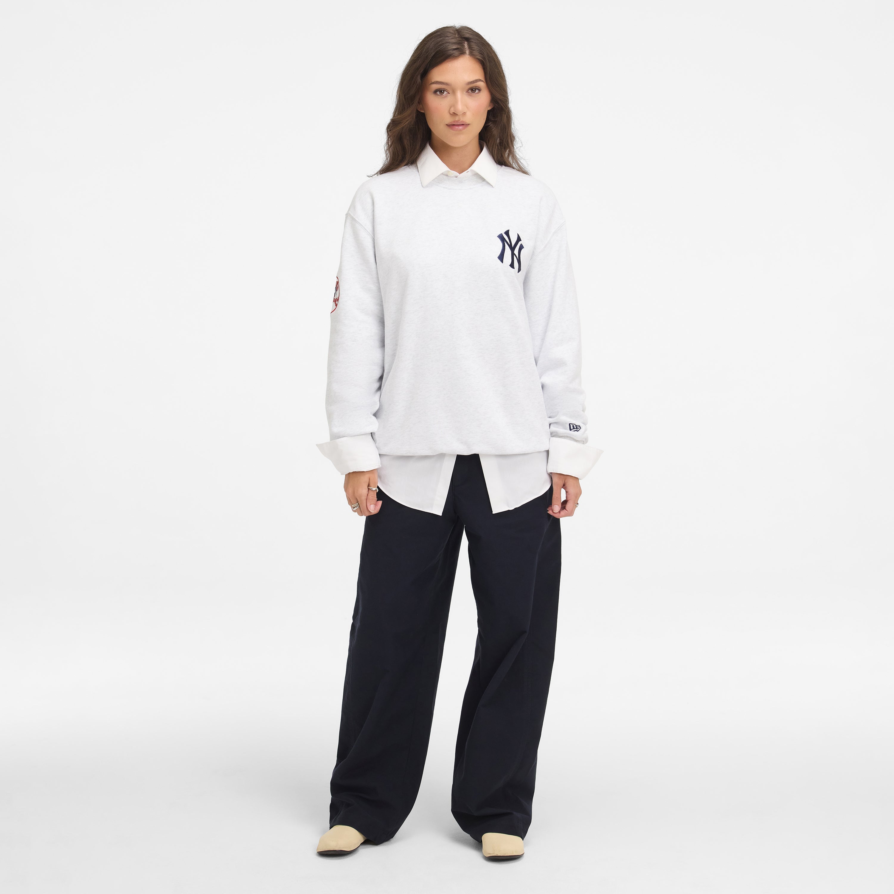 New York Yankees White Crewneck