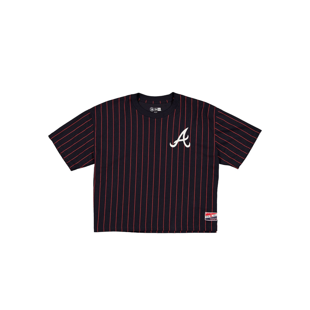 Atlanta Braves Throwback Women's Cropped Pinstripe T-Shirt