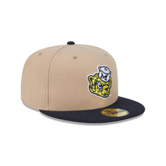 Michigan Wolverines Camel College Vault 59FIFTY Fitted Hat