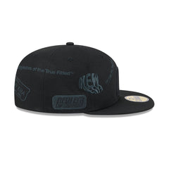 Mexico Baseball New Era Anniversary Logos Black on Black 59FIFTY Fitted Hat