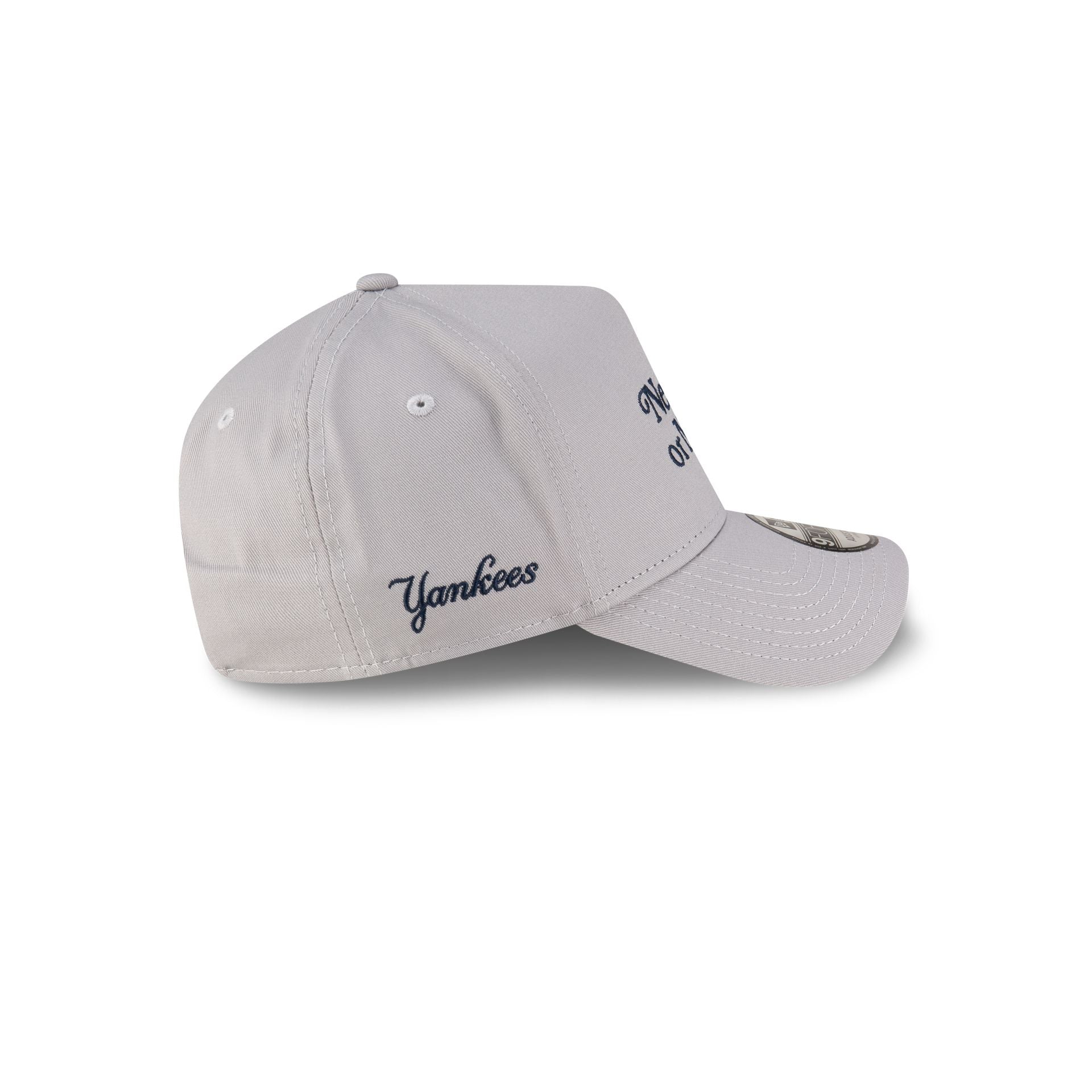 New York or Nowhere x New York Yankees Gray Wordmark 9FORTY A-Frame Snapback Hat