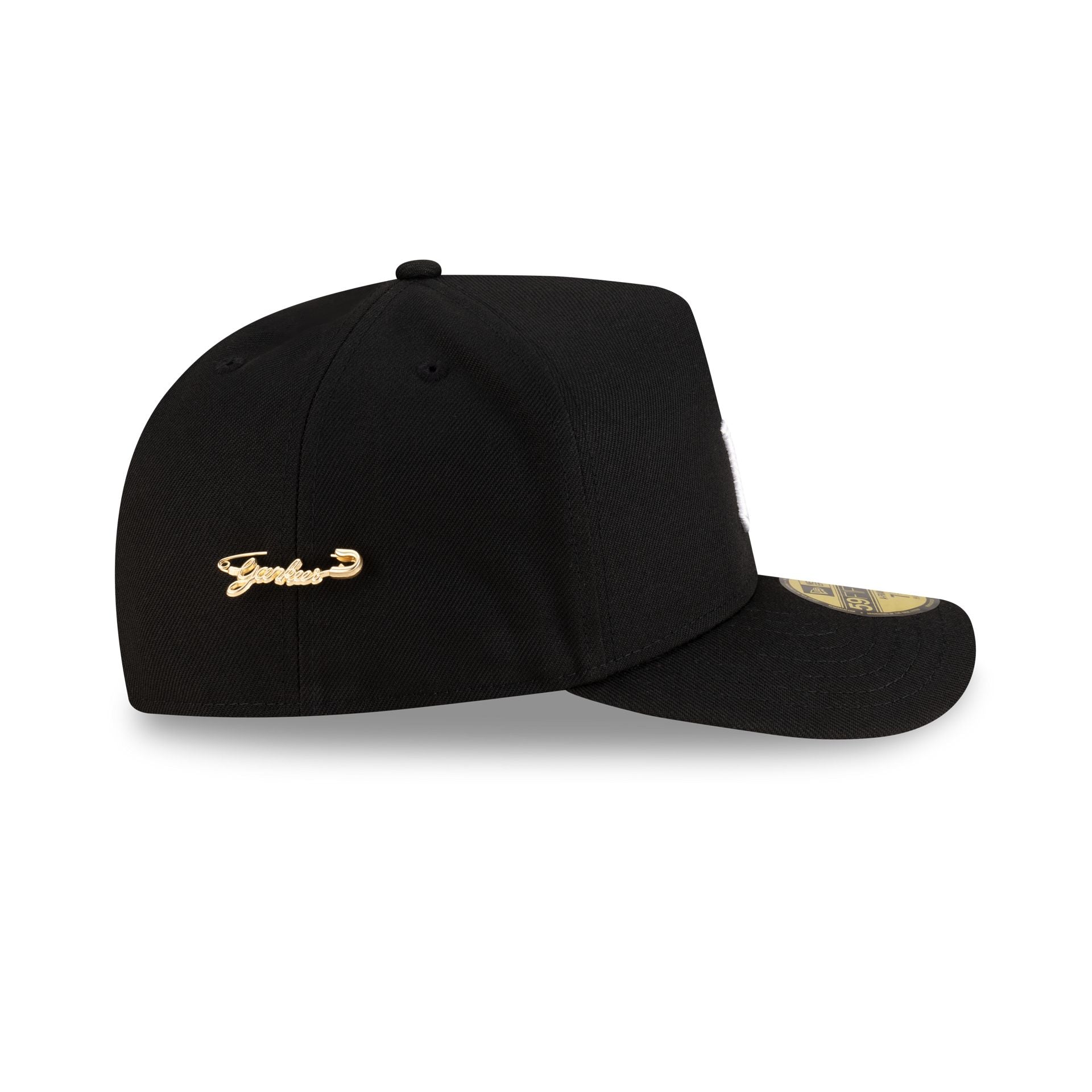 New York Yankees Black Script Safety Pin 59FIFTY A-Frame Fitted Hat