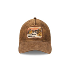 New York Yankees Vintage Landscape Brown 9TWENTY A-Frame Trucker Hat