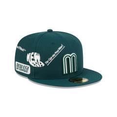 Mexico Baseball New Era Anniversary Logos Green 59FIFTY Fitted Hat