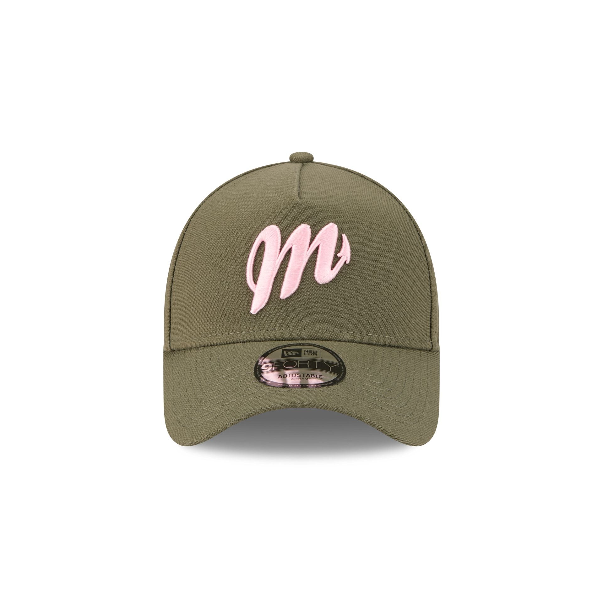 Diablos Rojos del México Olive 9FORTY A-Frame Snapback Hat