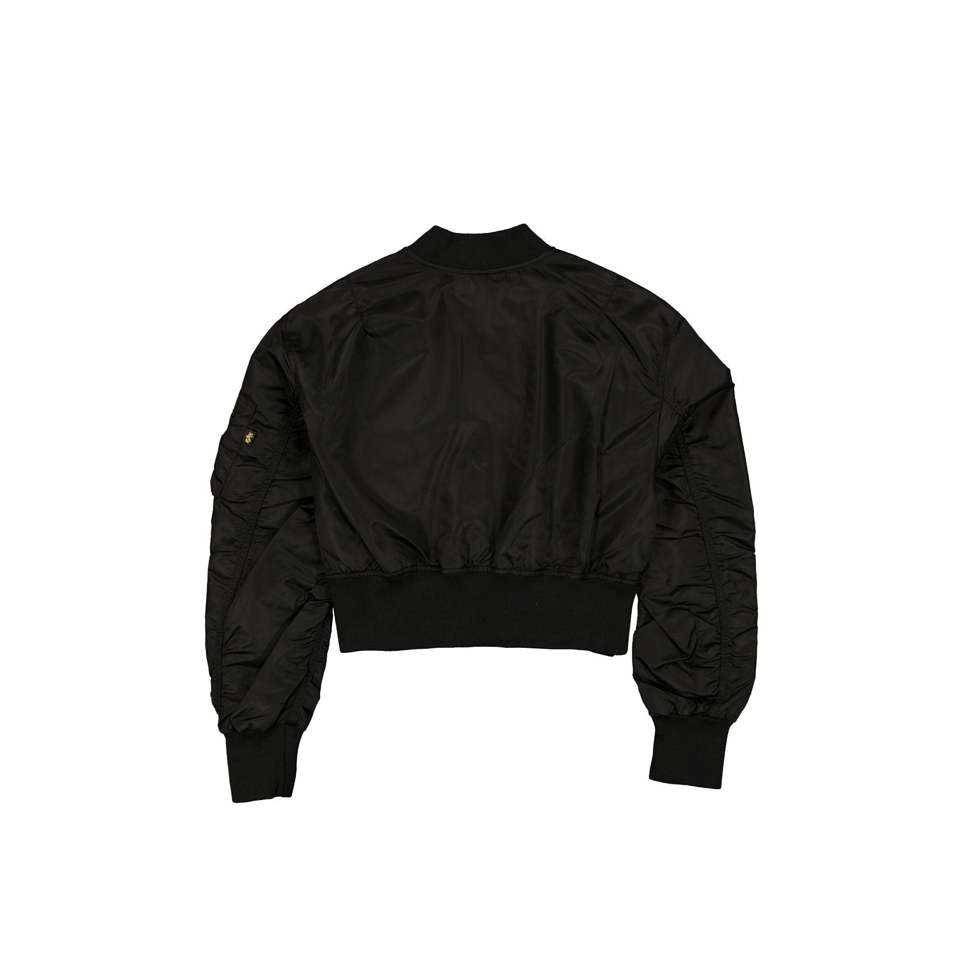 Alpha Industries x San Francisco 49ers Black and Gold Women's Cropped L-2B Bomber Jacket