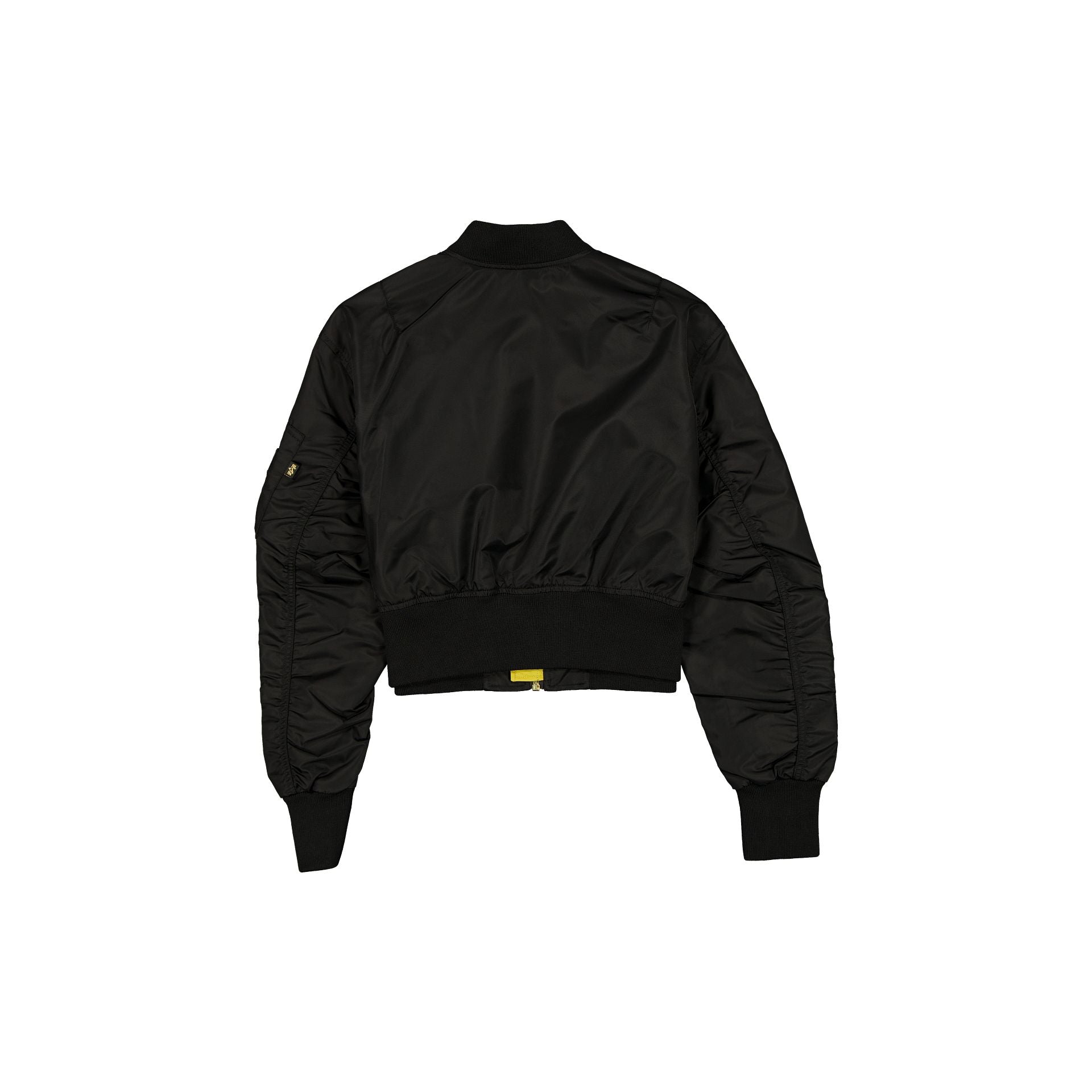 Alpha Industries x New York Knicks Black and Gold Women's Cropped L-2B Bomber Jacket