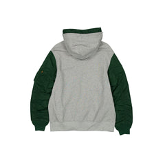 Alpha Industries x Green Bay Packers Gray MA-1 Full Zip Fleece Jacket