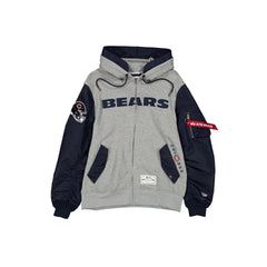 Alpha Industries x Chicago Bears Gray MA-1 Full Zip Fleece Jacket