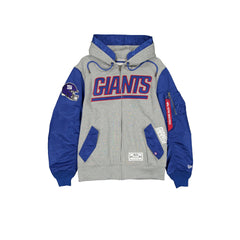 Alpha Industries x New York Giants Gray MA-1 Full Zip Fleece Jacket