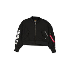 Alpha Industries x Las Vegas Raiders Black Women's Full Zip Cropped Fleece Jacket