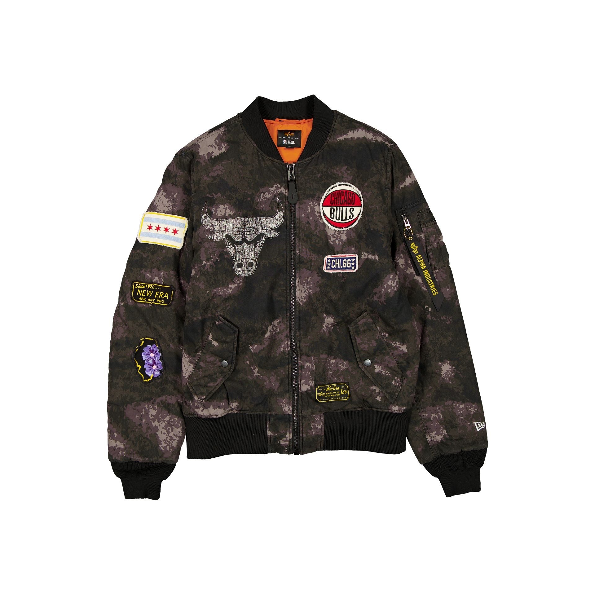 Alpha Industries x Chicago Bulls Black Camo MA-1 Bomber Jacket