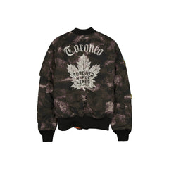 Alpha Industries x Toronto Maple Leafs Black Camo MA-1 Bomber Jacket